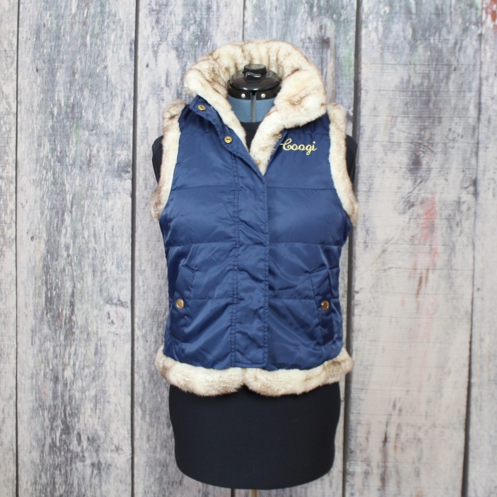COOGI Reversible Sleeveless Faux Fur Vest Medium